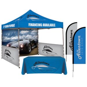 Event tents, table & 14ft flag